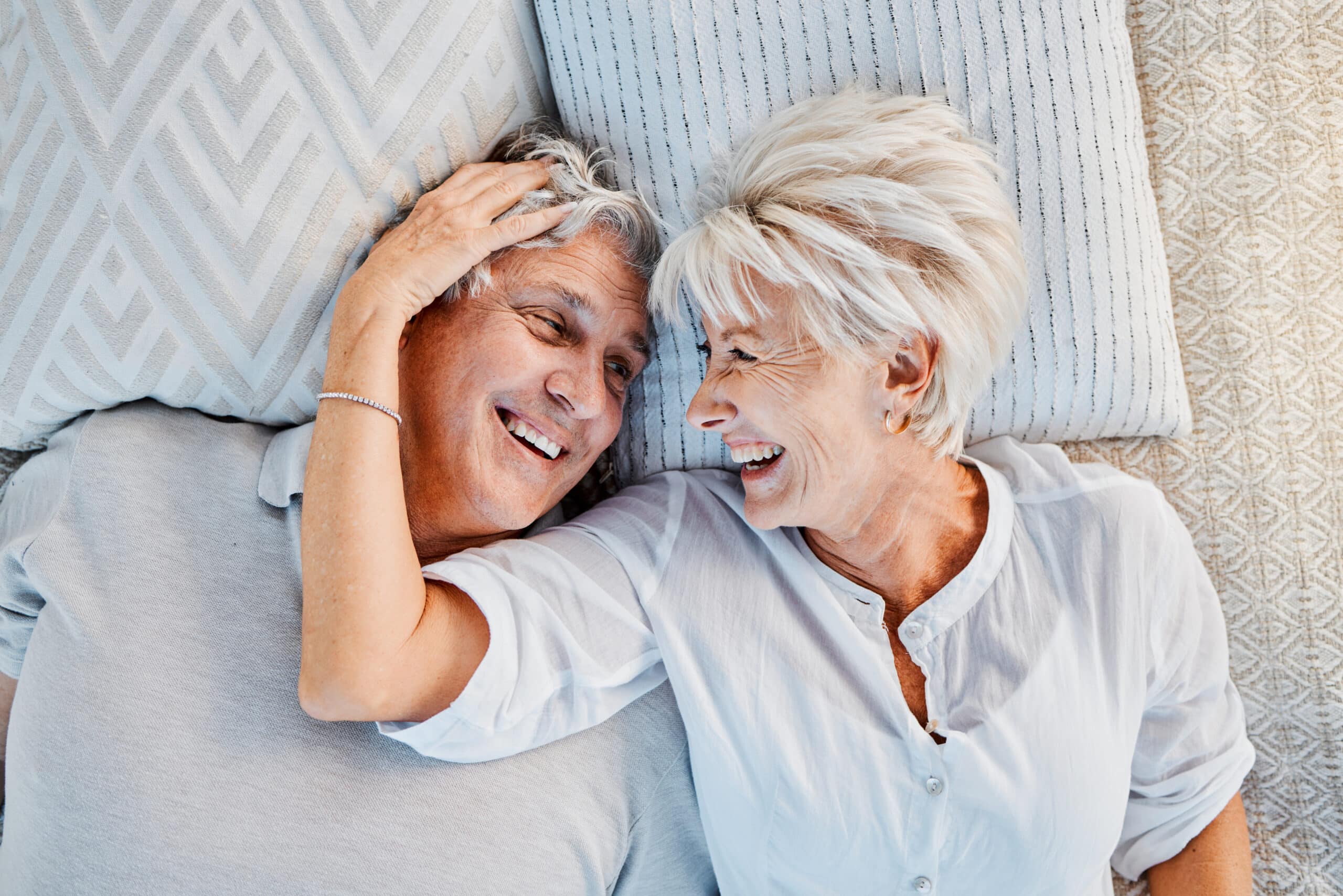 love summer senior couple from laughing funny joke together happy romance comic retirement dating affection with elderly man woman countryside relax scaled